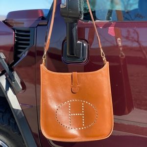 Hermes Evelyne II GM Cognac Box Calf Leather GHW